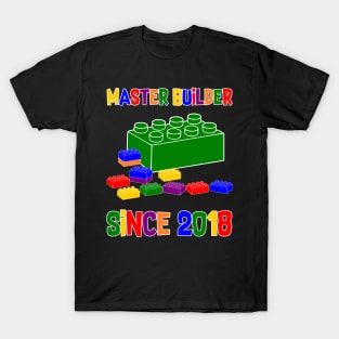 Master Builder Tee Block Building Gift Funny Building Brick Building Blocks Birthday Tee Retro Vintage Builder T-Shirt